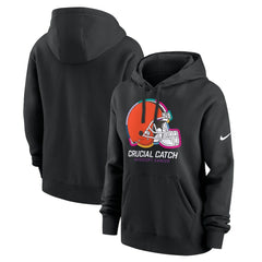 Cleveland Browns Women's 2024 NFL Crucial Catch Club Pullover Hoodie - Black Hoodies