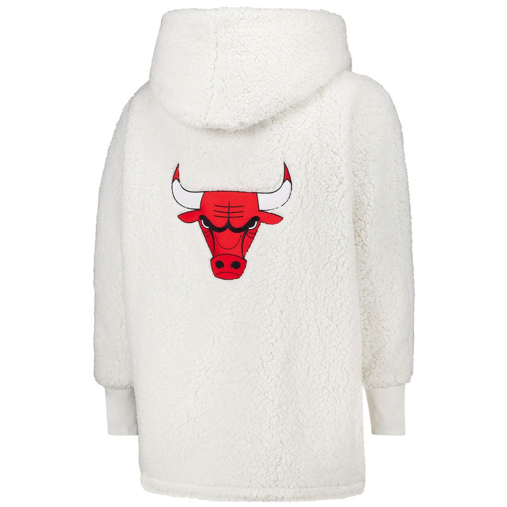 The Best Lounger in the World By Jill Martin Chicago Bulls Unisex Cream Oversized Open-Front Hoodie Sweater