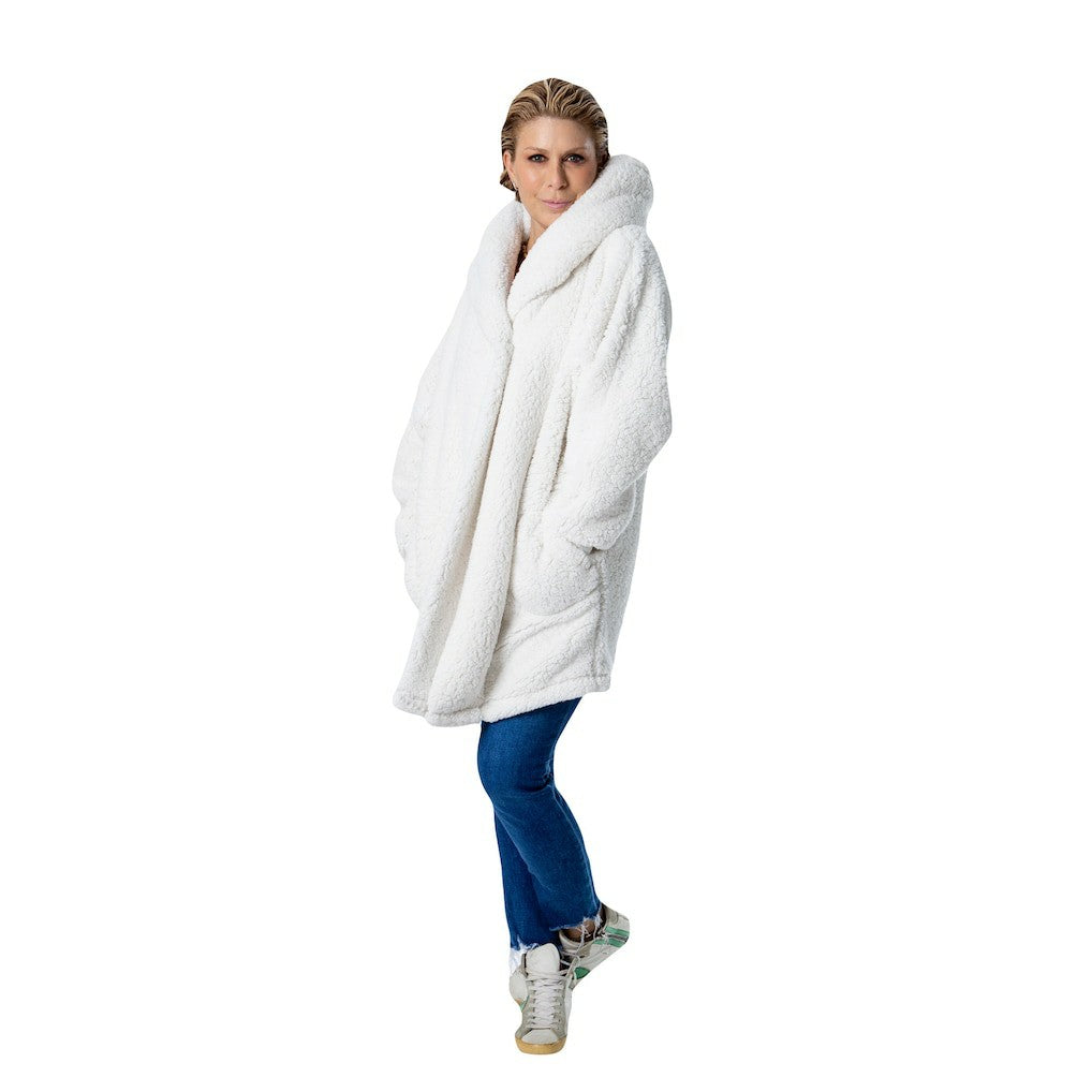 The Best Lounger in the World By Jill Martin Chicago Bulls Unisex Cream Oversized Open-Front Hoodie Sweater