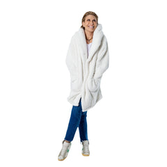 The Best Lounger in the World By Jill Martin Los Angeles Lakers Unisex Cream Oversized Open-Front Hoodie Sweater