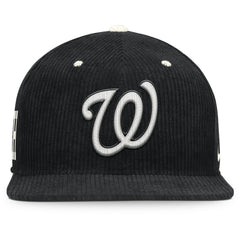 Washington Nationals Nike Pro Corduroy Structured Snapback Hat - Black Hats