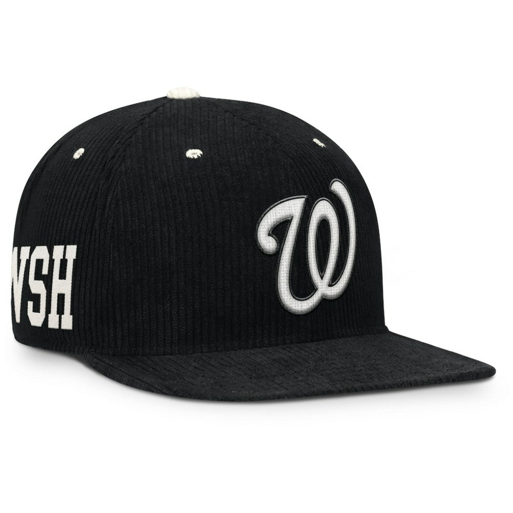 Washington Nationals Nike Pro Corduroy Structured Snapback Hat - Black Hats
