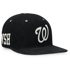 Washington Nationals Nike Pro Corduroy Structured Snapback Hat - Black Hats