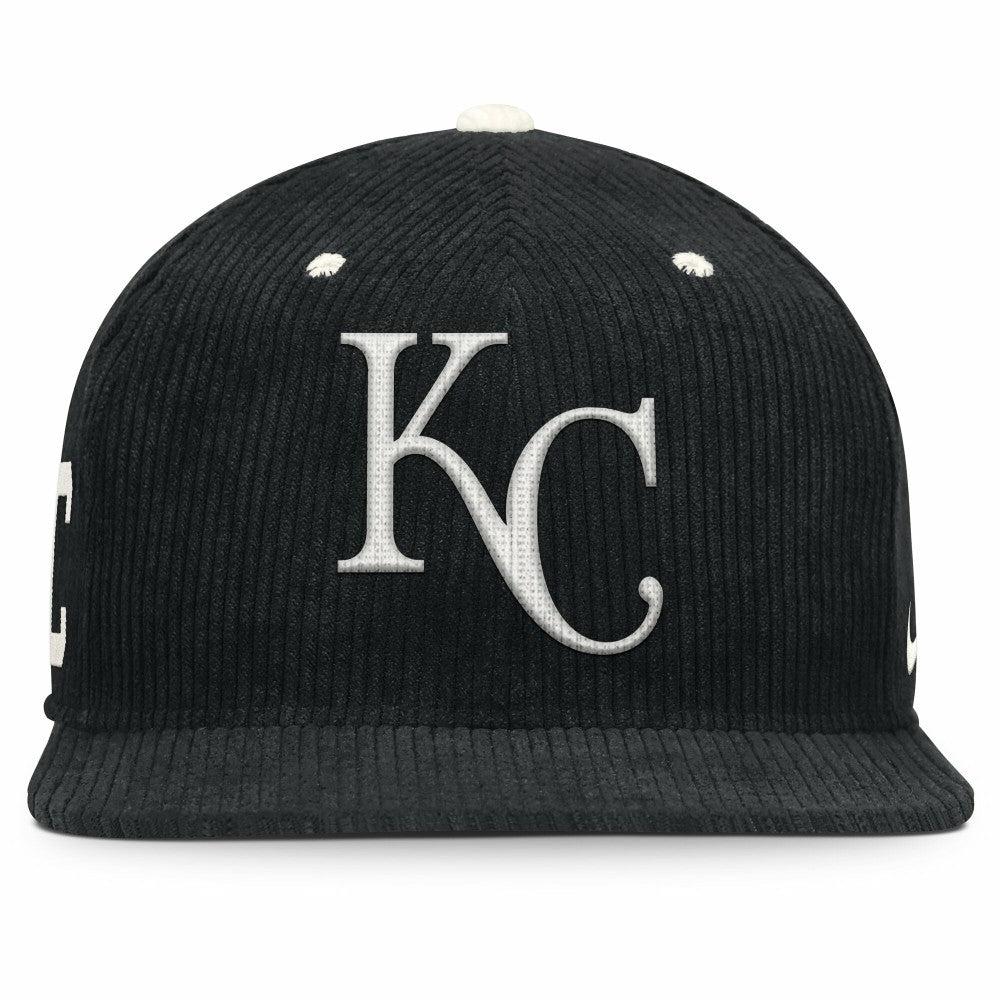 Kansas City Royals Nike Pro Corduroy Structured Snapback Hat - Black Hats