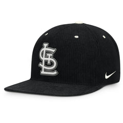 St. Louis Cardinals Nike Pro Corduroy Structured Snapback Hat - Black Hats