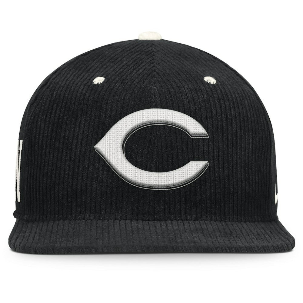 Cincinnati Reds Nike Pro Corduroy Structured Snapback Hat - Black Hats