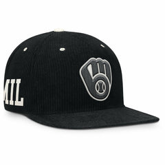 Milwaukee Brewers Nike Pro Corduroy Structured Snapback Hat - Black Hats
