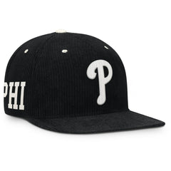 Philadelphia Phillies Nike Pro Corduroy Structured Snapback Hat - Black Hats