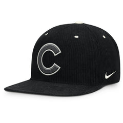 Chicago Cubs Nike Pro Corduroy Structured Snapback Hat - Black Hats