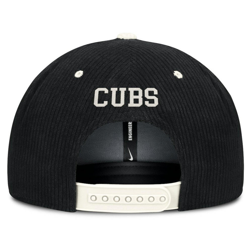 Chicago Cubs Nike Pro Corduroy Structured Snapback Hat - Black Hats