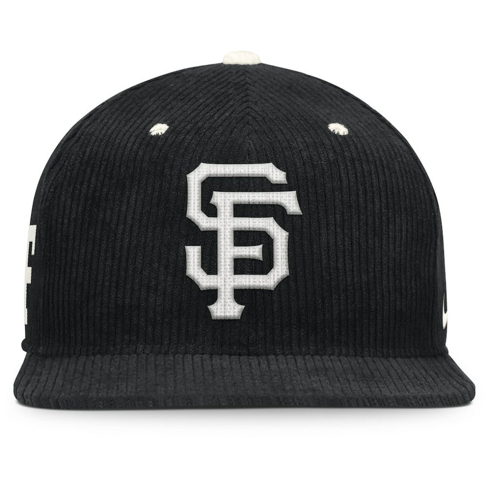 San Francisco Giants Nike Pro Corduroy Structured Snapback Hat - Black Hats