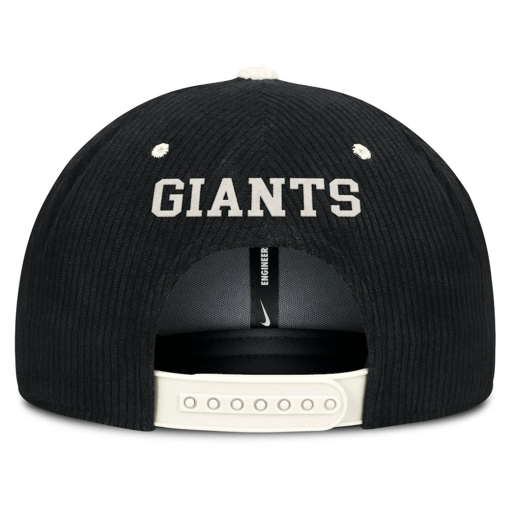 San Francisco Giants Nike Pro Corduroy Structured Snapback Hat - Black Hats
