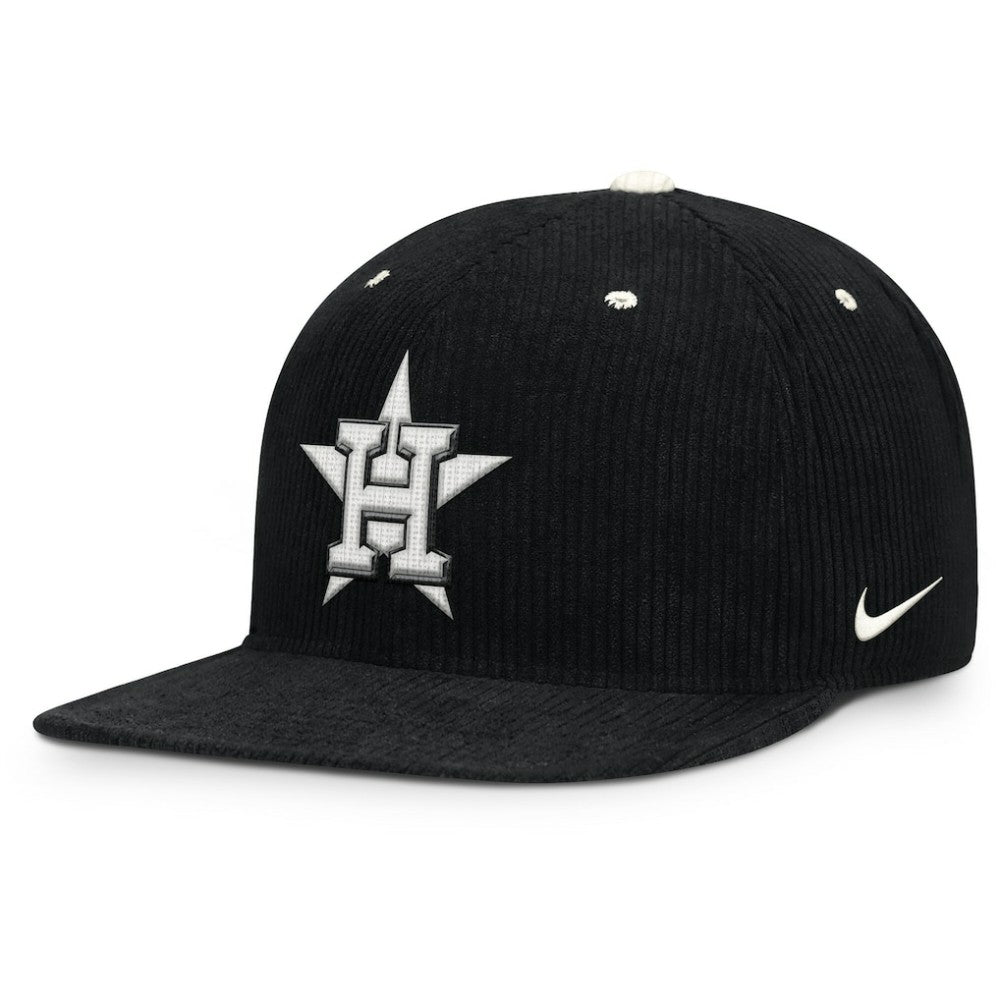 Houston Astros Nike Pro Corduroy Structured Snapback Hat - Black Hats