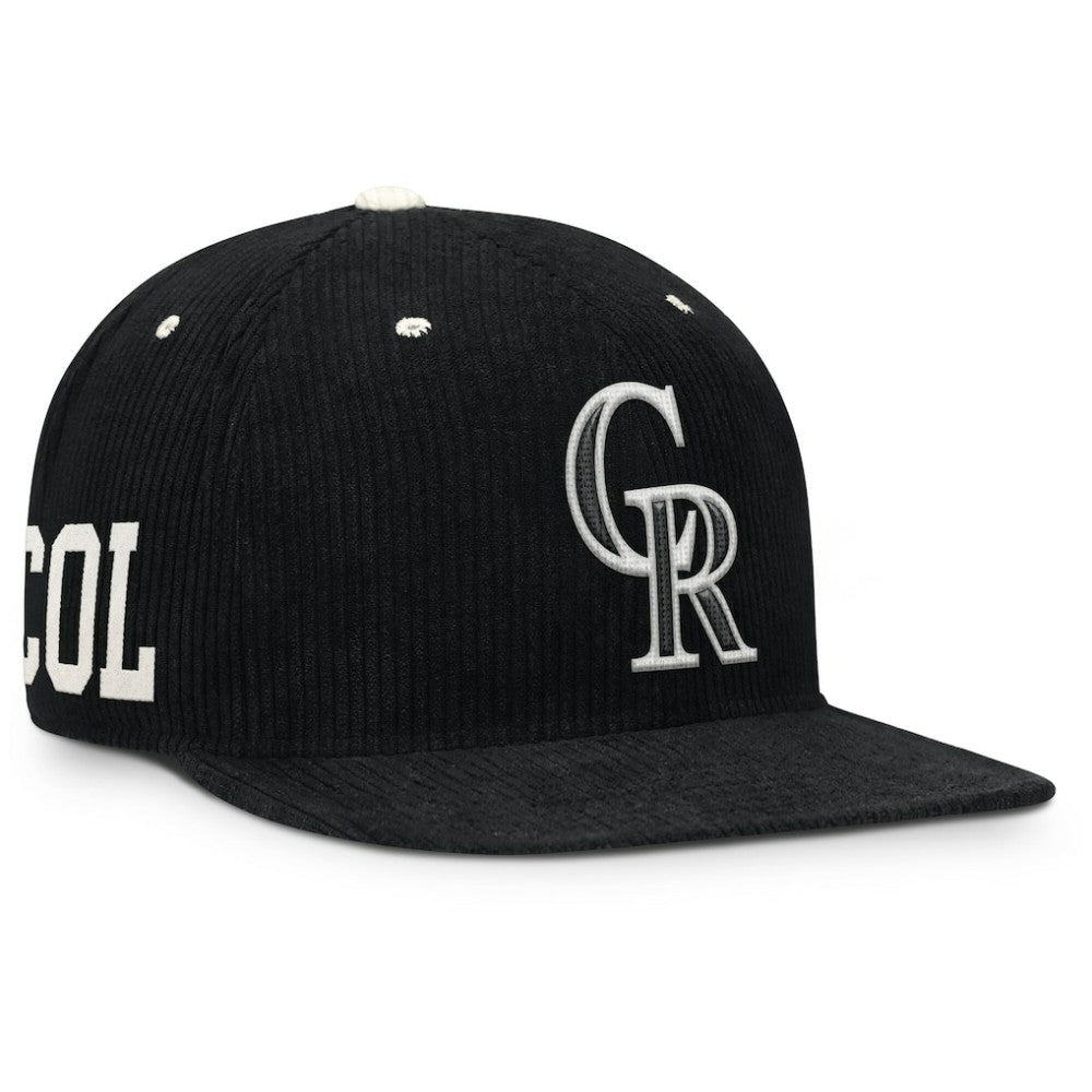 Colorado Rockies Nike Pro Corduroy Structured Snapback Hat - Black Hats