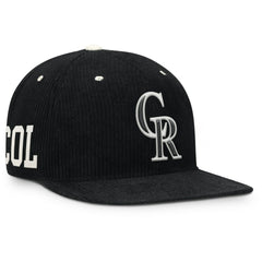 Colorado Rockies Nike Pro Corduroy Structured Snapback Hat - Black Hats