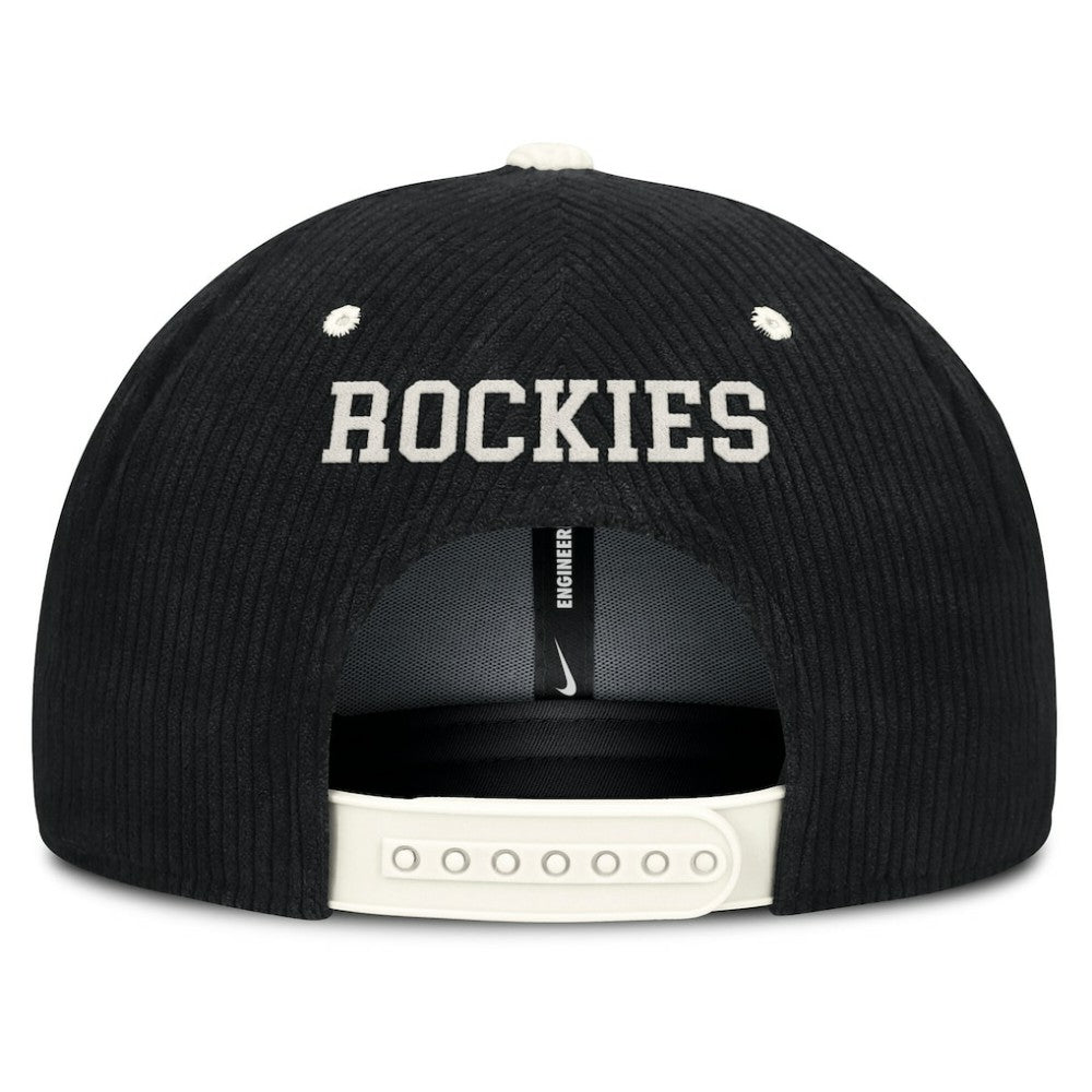 Colorado Rockies Nike Pro Corduroy Structured Snapback Hat - Black Hats