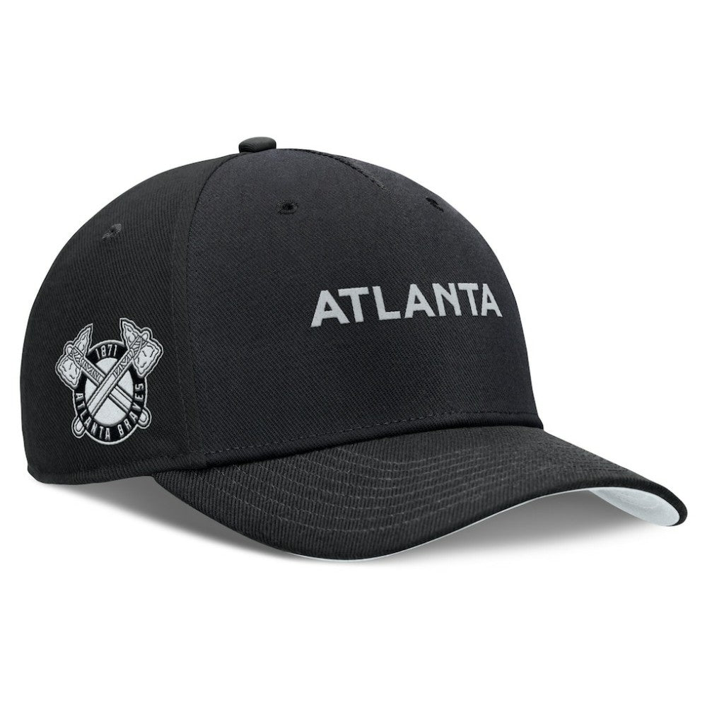 Atlanta Braves Nike Rise Performance Adjustable Hat - Black Hats