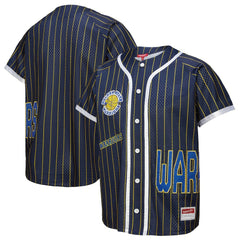 Golden State Warriors x DANNIJO Women's Fashion Baseball Jersey Blue - Mitchell & Ness