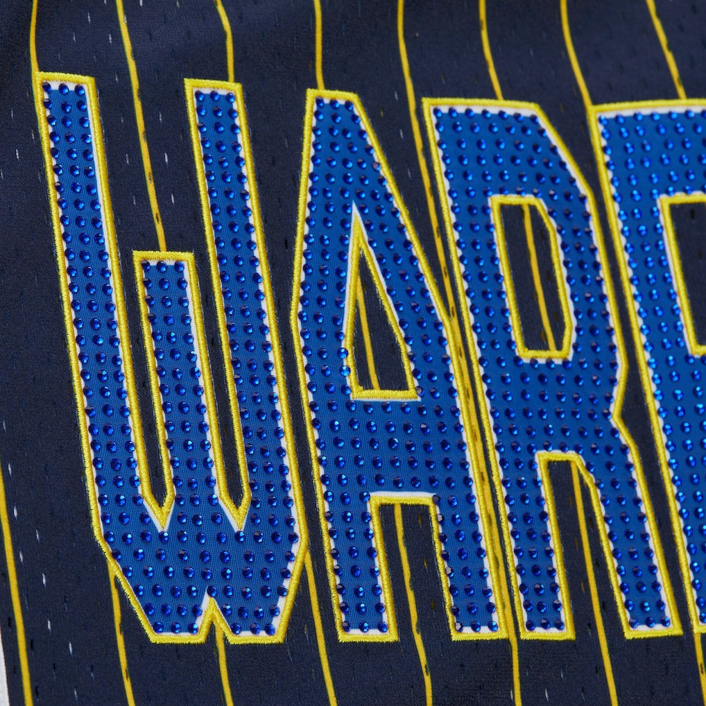 Golden State Warriors x DANNIJO Women's Fashion Baseball Jersey Blue - Mitchell & Ness