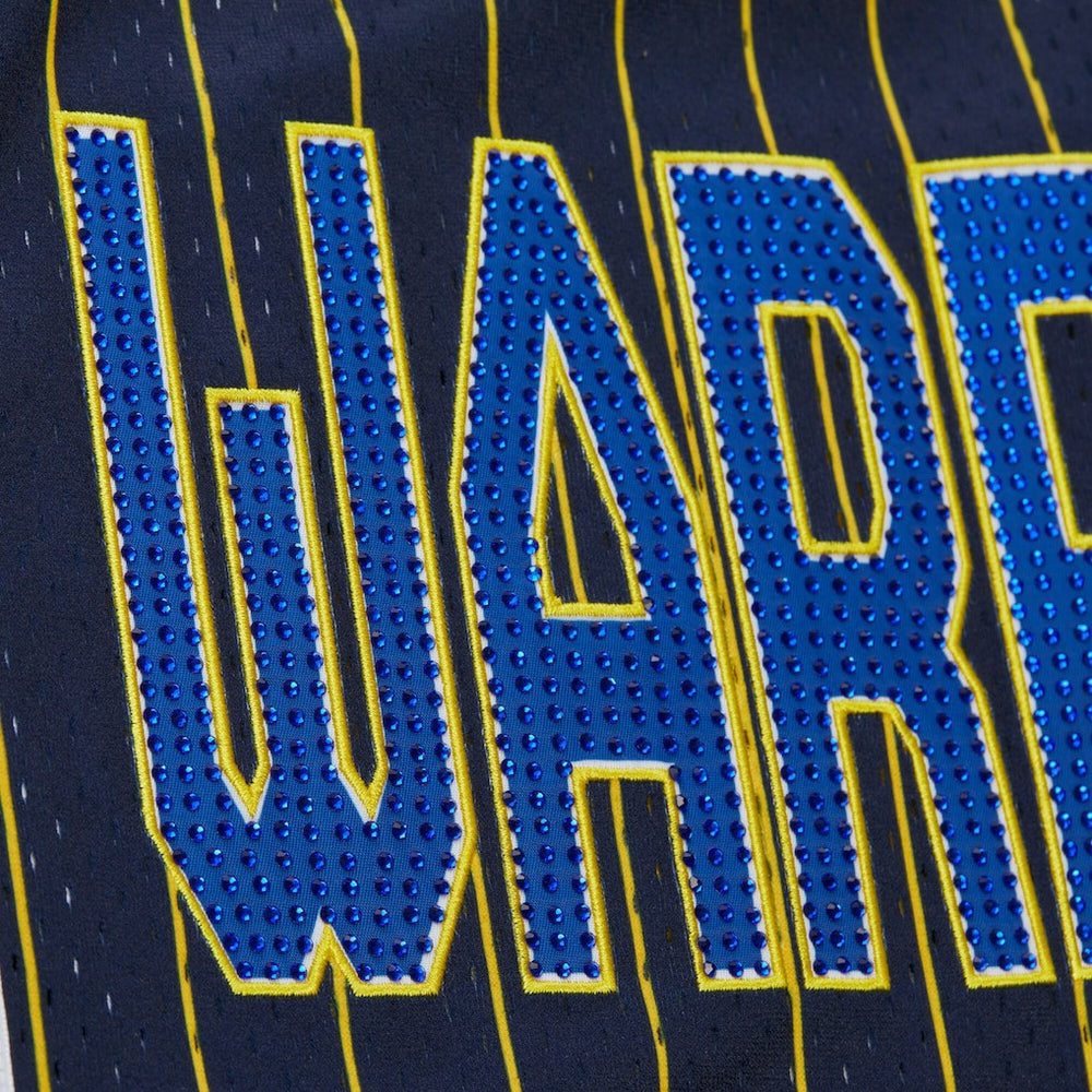 Golden State Warriors x DANNIJO Women's Fashion Baseball Jersey Blue - Mitchell & Ness
