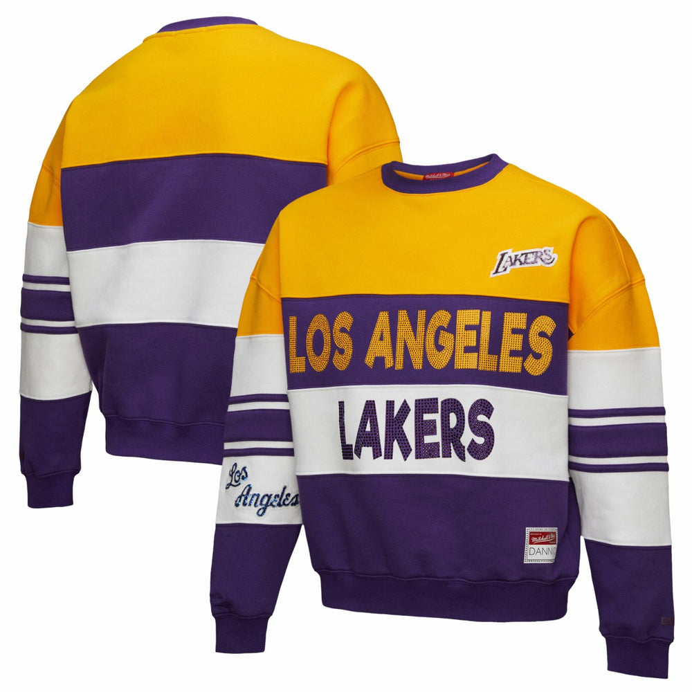 Los Angeles Lakers x DANNIJO Women's Blocked Pullover Sweatshirt Gold/Purple - Mitchell & Ness