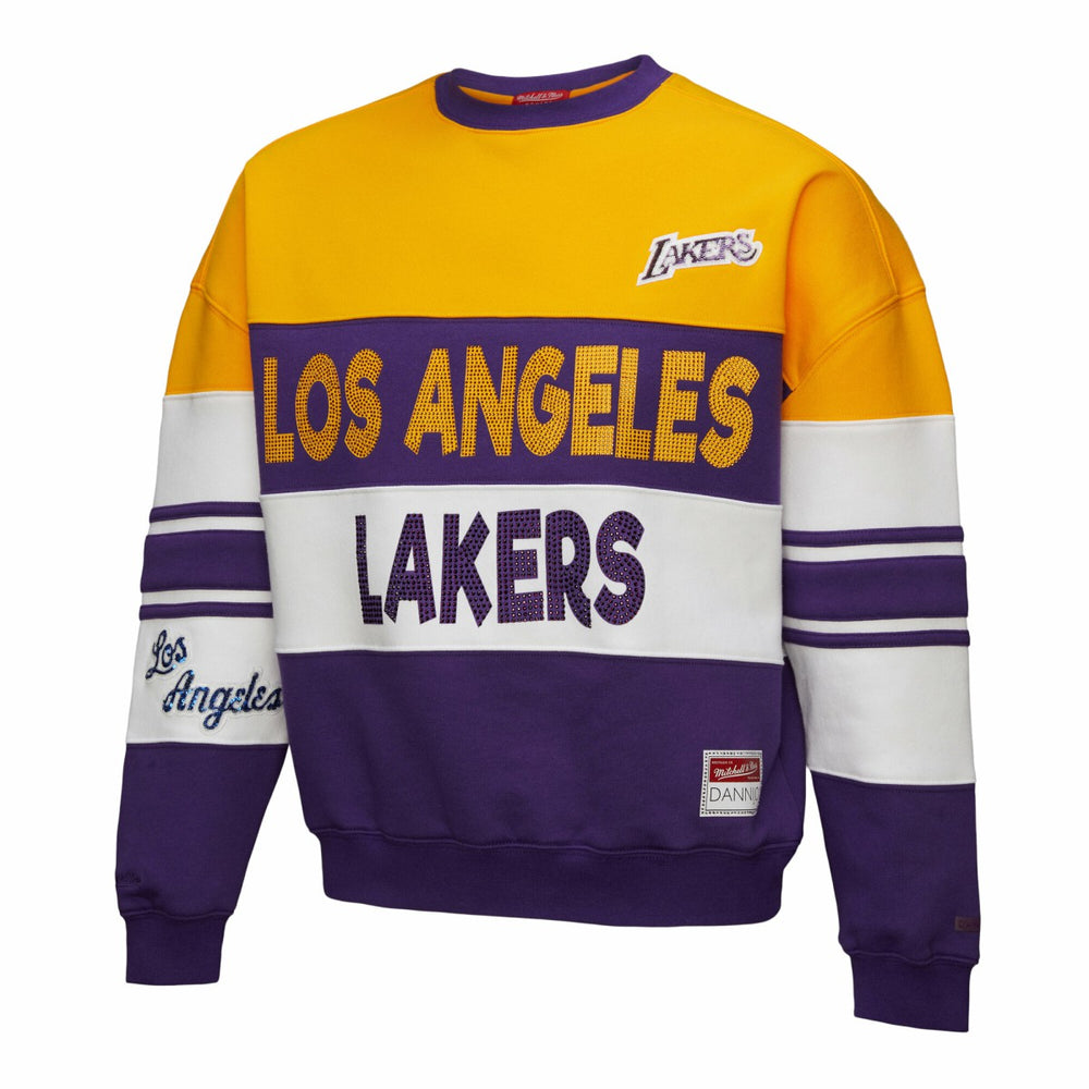 Los Angeles Lakers x DANNIJO Women's Blocked Pullover Sweatshirt Gold/Purple - Mitchell & Ness