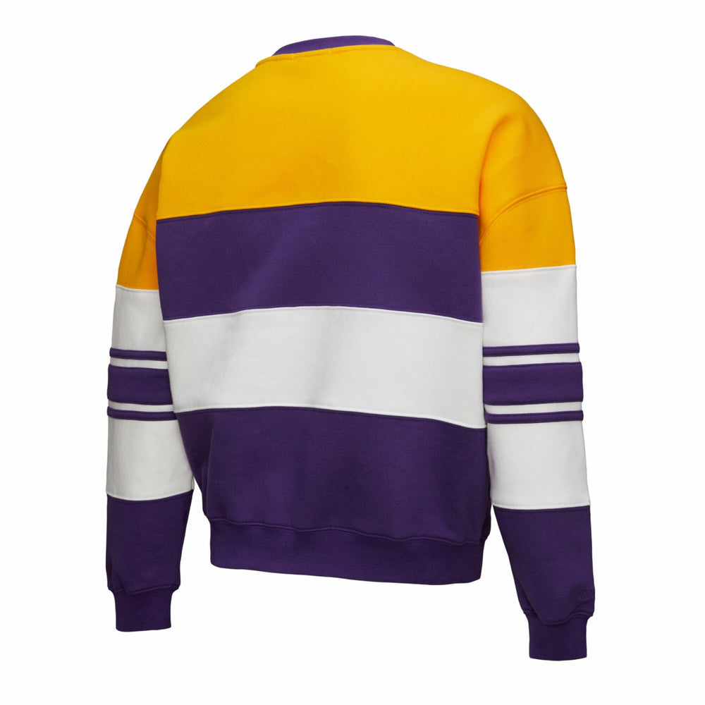 Los Angeles Lakers x DANNIJO Women's Blocked Pullover Sweatshirt Gold/Purple - Mitchell & Ness