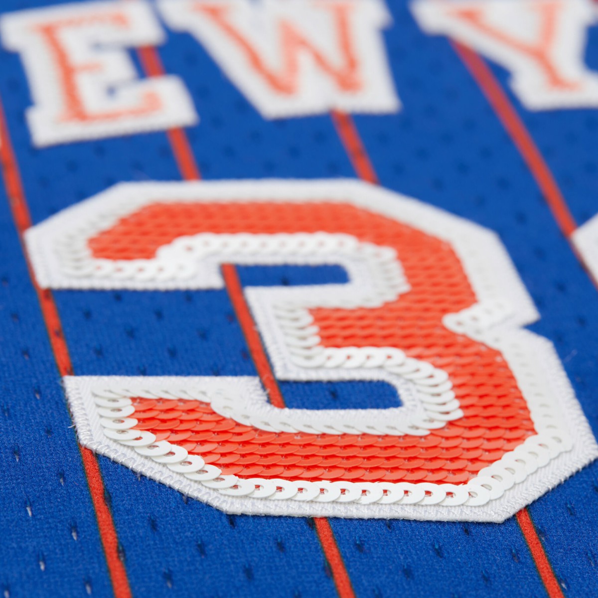 Patrick Ewing New York Knicks x DANNIJO Women's Fashion Cropped Basketball Jersey Royal - Mitchell & Ness