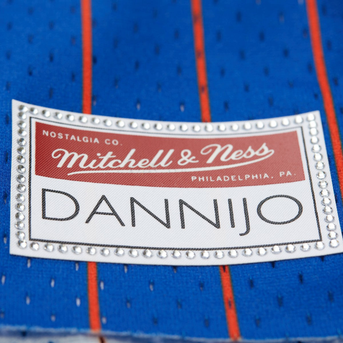 Patrick Ewing New York Knicks x DANNIJO Women's Fashion Cropped Basketball Jersey Royal - Mitchell & Ness