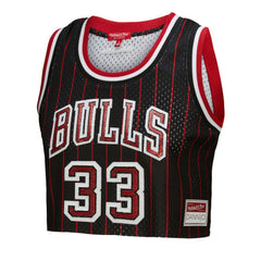 Scottie Pippen Chicago Bulls x DANNIJO Women's Fashion Cropped Basketball Jersey Black - Mitchell & Ness