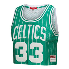 Larry Bird Boston Celtics x DANNIJO Women's Fashion Cropped Basketball Jersey Kelly Green - Mitchell & Ness outlet