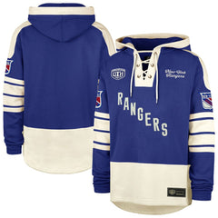 New York Rangers '47 Blue Line Heritage Lacer Pullover Hoodie - Blue | US 202209322