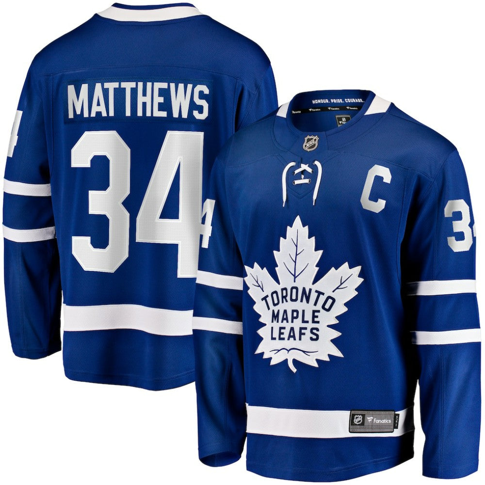 Auston Matthews Toronto Maple Leafs Fanatics Captain Patch Home Breakaway Player Jersey - Blue | US 202211386
