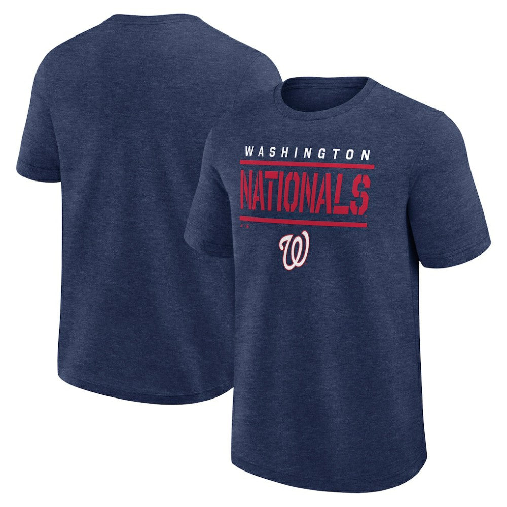 Washington Nationals Logo Athletic Top Notch T-Shirt - Heather Navy T-shirts