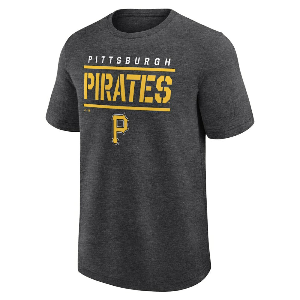 Pittsburgh Pirates Logo Athletic Top Notch T-Shirt - Heather Charcoal T-shirts