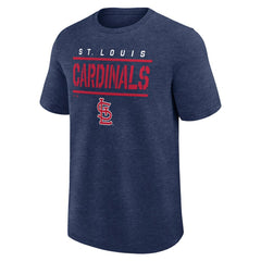 St. Louis Cardinals Logo Athletic Top Notch T-Shirt - Heather Navy T-shirts
