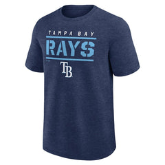 Tampa Bay Rays Logo Athletic Top Notch T-Shirt - Heather Navy T-shirts