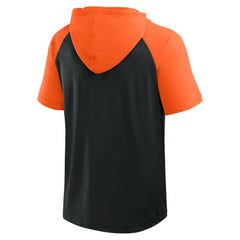 San Francisco Giants Logo Athletic Prime Raglan Short Sleeve Hoodie T-Shirt - Black Hoodies