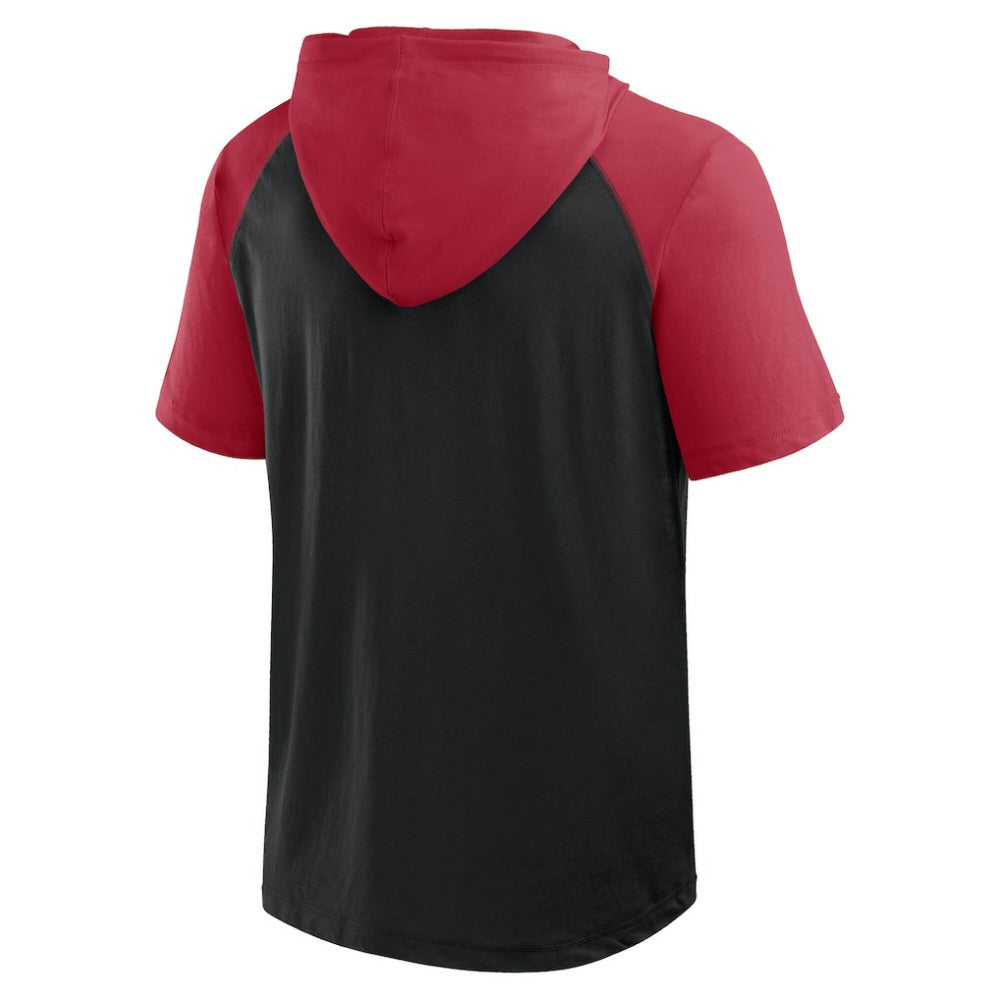 Arizona Diamondbacks Logo Athletic Prime Raglan Short Sleeve Hoodie T-Shirt - Black Hoodies
