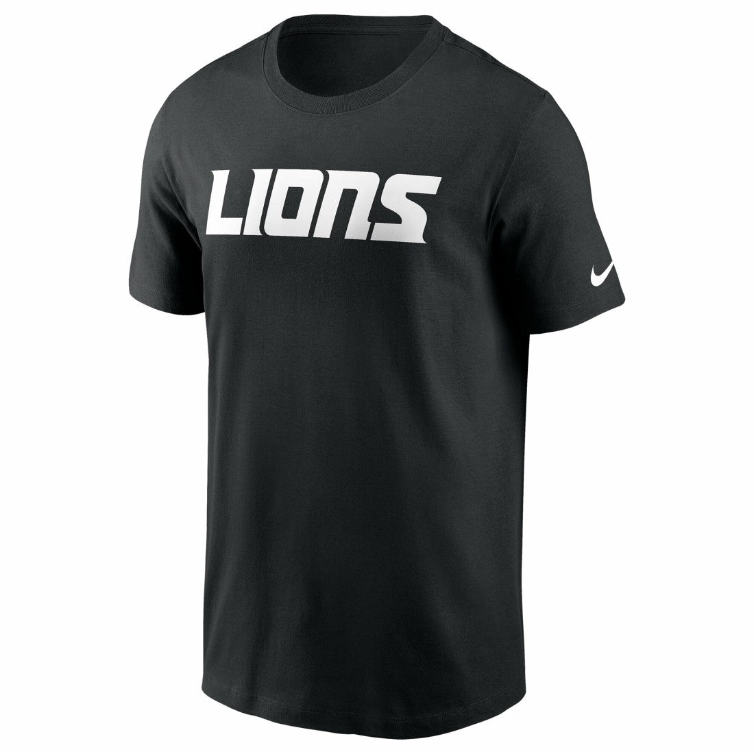 Detroit Lions Primetime Wordmark Essential T-Shirt - Black T-shirts