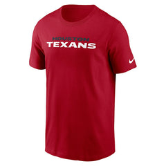 Houston Texans Primetime Wordmark Essential T-Shirt - Red T-shirts