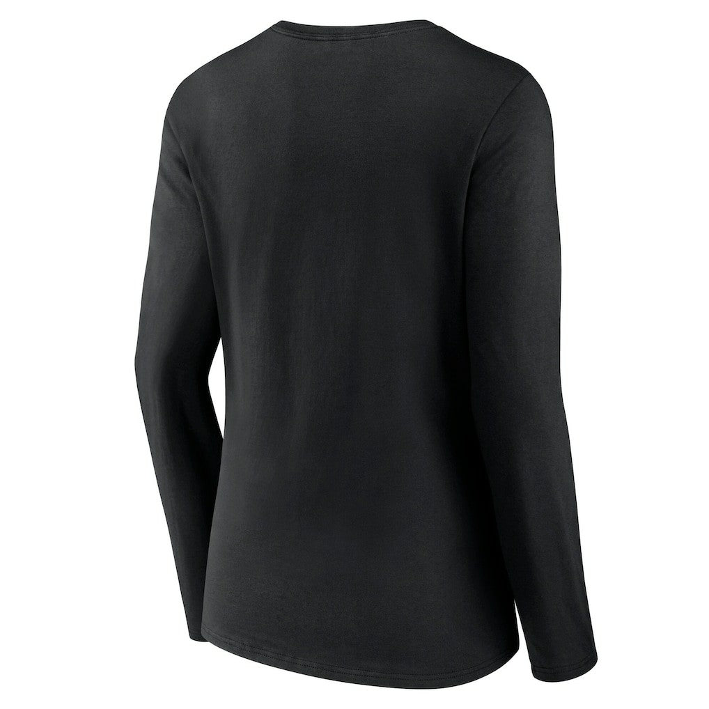 Jacksonville Jaguars Women's Classic Logo Long Sleeve V-Neck T-Shirt - Black T-shirts