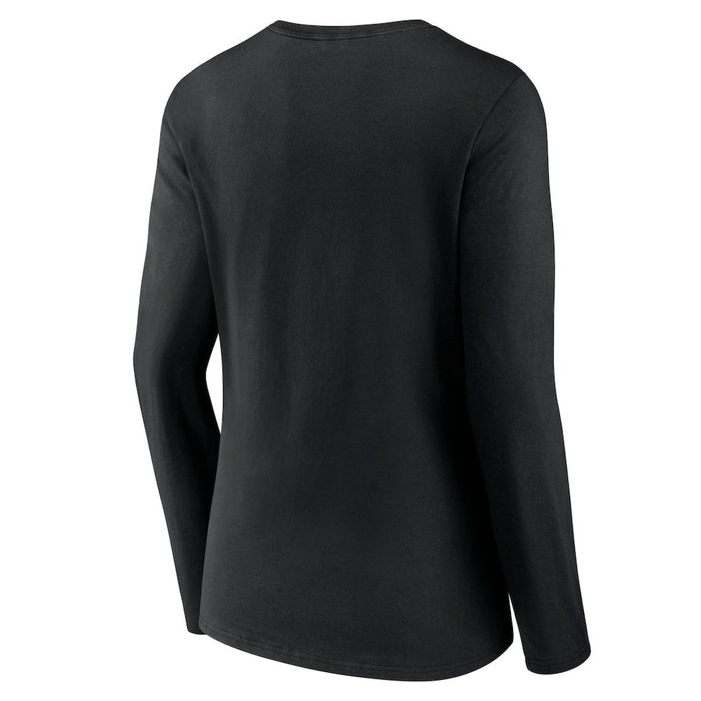 Jacksonville Jaguars Women's Classic Logo Long Sleeve V-Neck T-Shirt - Black T-shirts