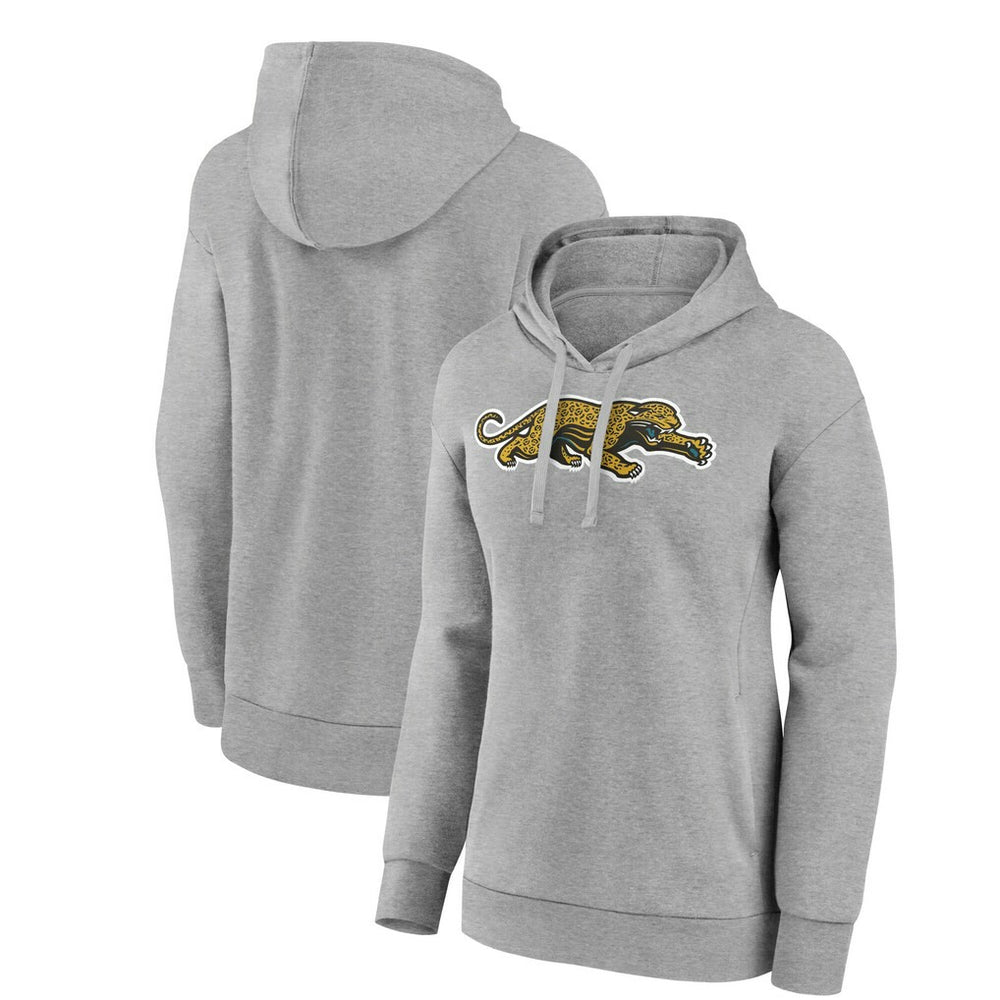 Jacksonville Jaguars Women's Classic Logo Pullover Hoodie - Gray Hoodies