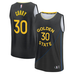 Stephen Curry Golden State Warriors Fast Break Replica Player Jersey Statement Editi- Black - Fanatics