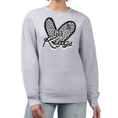 Los Angeles Kings G-III 4Her by Carl Banks Women's Animal Print Heart Fleece Pullover Sweatshirt - Heather Gray | US 202213829