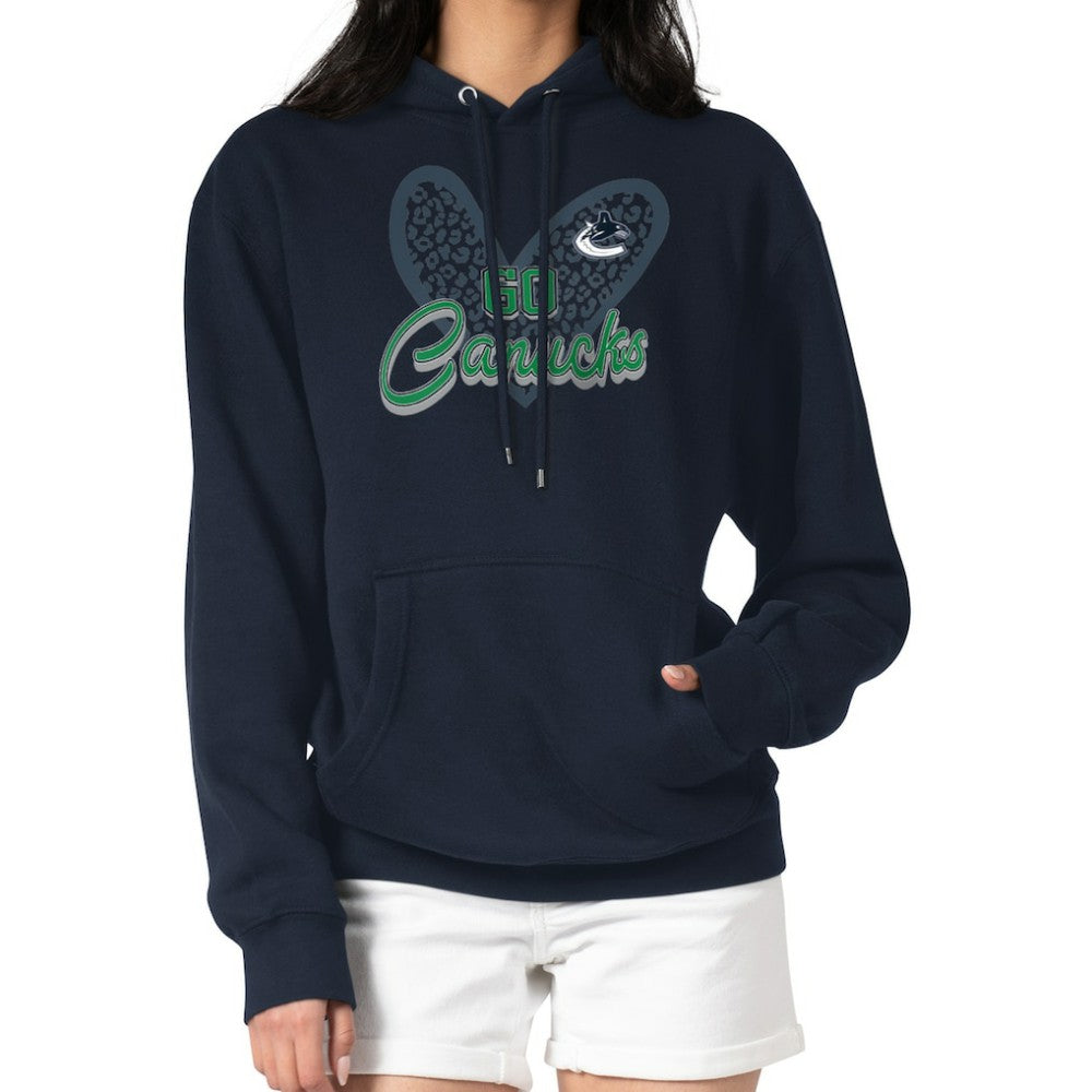 Vancouver Canucks G-III 4Her by Carl Banks Women's Animal Print Heart Fleece Pullover Hoodie - Navy | US 202213956