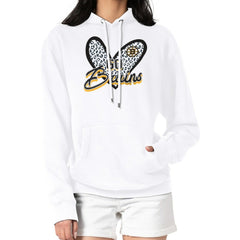 Boston Bruins G-III 4Her by Carl Banks Women's Animal Print Heart Fleece Pullover Hoodie - White | US 202213991