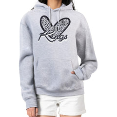 Los Angeles Kings G-III 4Her by Carl Banks Women's Animal Print Heart Fleece Pullover Hoodie - Heather Gray | US 202214003