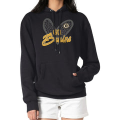 Boston Bruins G-III 4Her by Carl Banks Women's Animal Print Heart Fleece Pullover Hoodie - Black | US 202214021